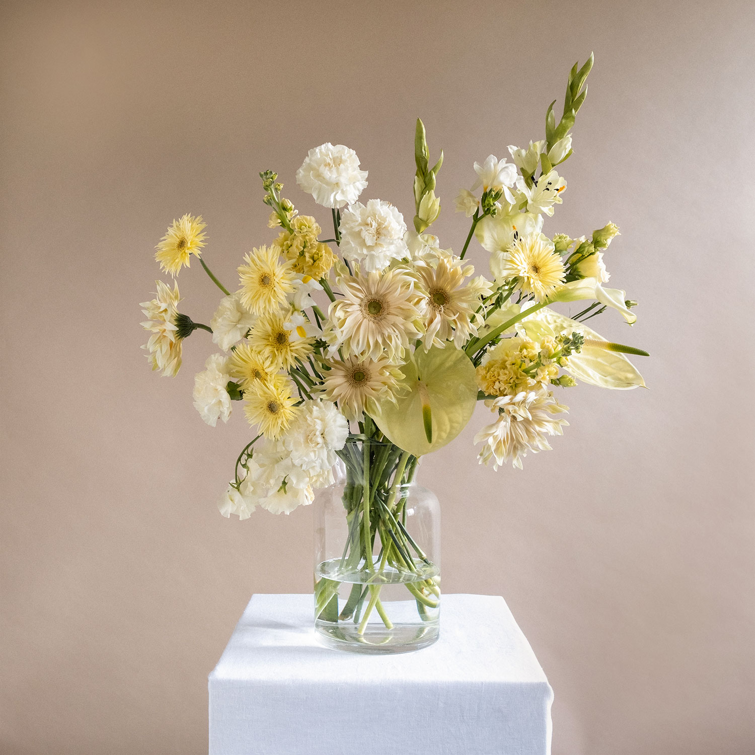 Next Day Flower bouquet with yellow gladioli and gerberas | Send flowers online | Butter Lover | Special edition image